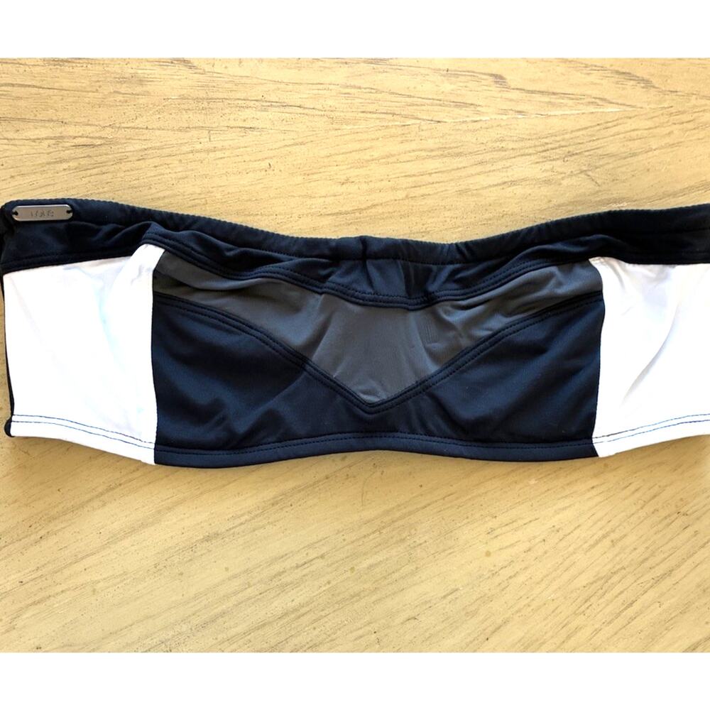Lolë Bandeau Bikini Top Tropez Women's M Black White Color Block Swimwear Sexy